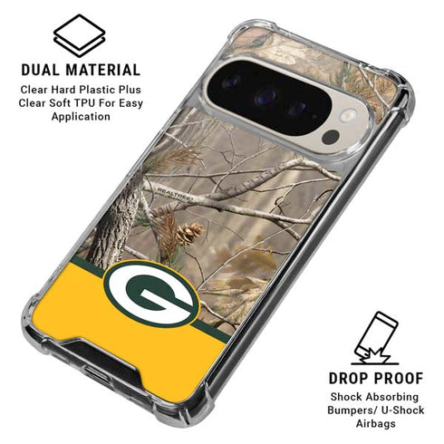 NFL Realtree Camo Green Bay Packers Pixel 9/9 Pro Clear Case